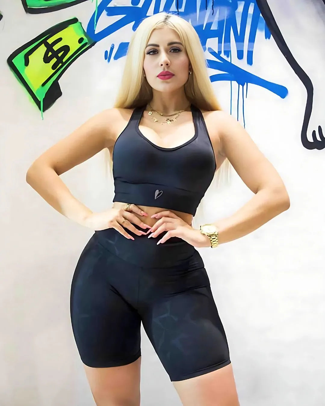 Amore Fit Black Bike Shorts